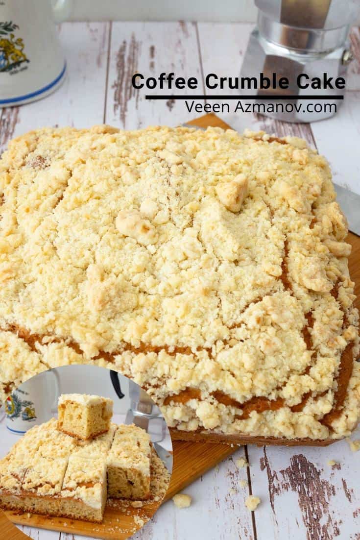 A top view of a coffee cake.