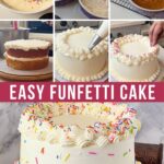 Pinterest image for Funfetti Cake with Vanilla Frosting.