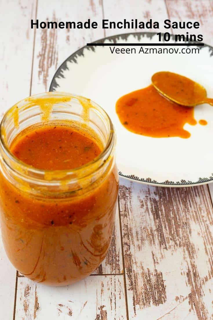 Enchilada sauce in a jar.