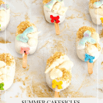 Pinterest image for making cake popsicles.