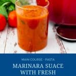 Pinterest image for marinara Italian Sauce with fresh tomatoes.