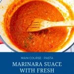 Pinterest image for tomato sauce with fresh tomatoes.