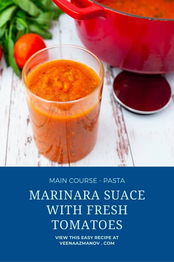 Pinterest image for tomato sauce marinara.