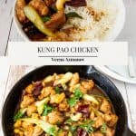 Pinterest image for kung pao chicken.