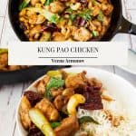 Pinterest image for kung pao chicken.