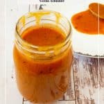 Pinterest image for making sauce with enchiladas.