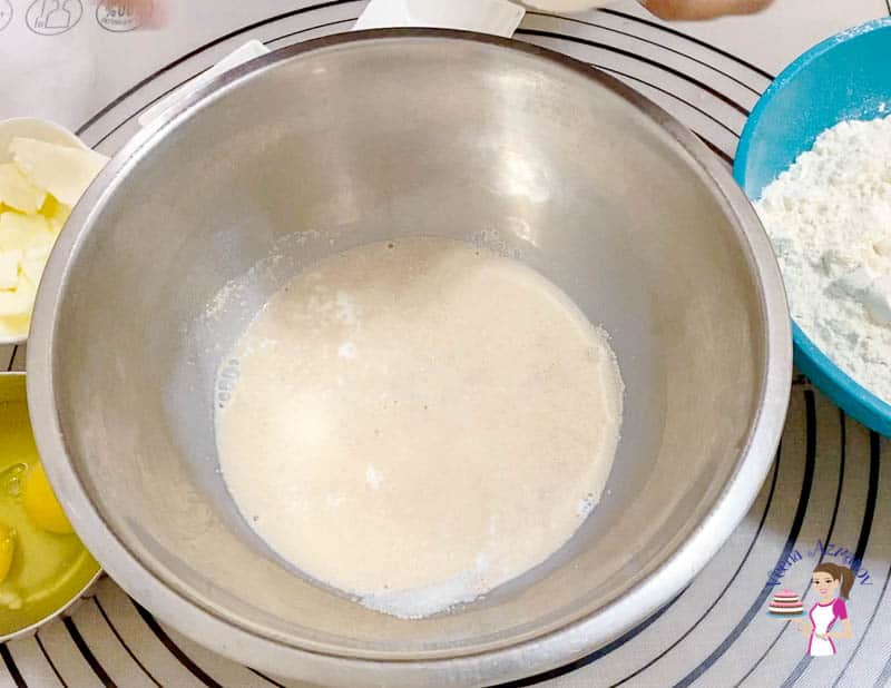 Prepare the yeast mixture for the crescent dough