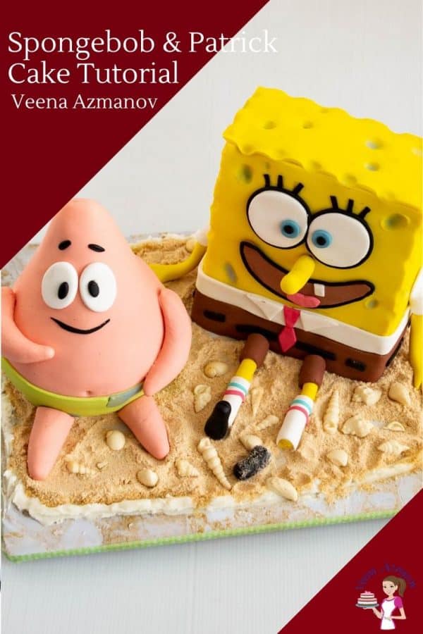 How to decorate a birthday cake at home. Spongebob square pants and Patrick Star