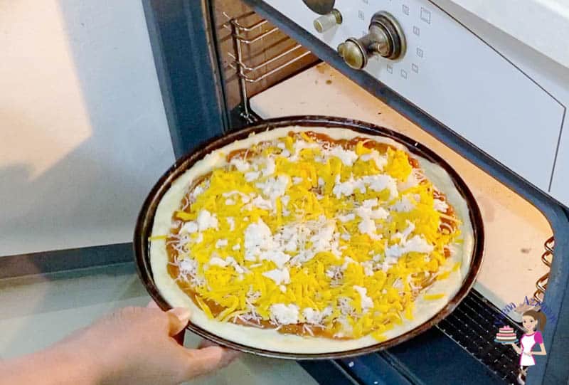 Bake the pizza for 12 minutes