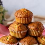 A stack of zucchini muffins.