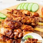 Pinterest image for Asian skewer chicken recipe.