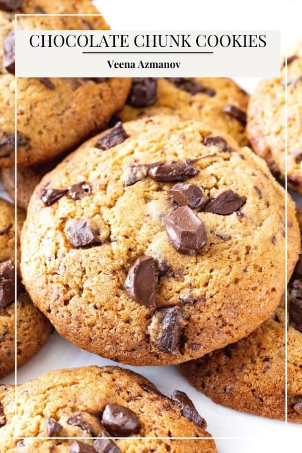 Pinterest image for cookies with chocolate chunks.