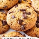 Pinterest image for cookies with chocolate chunks.