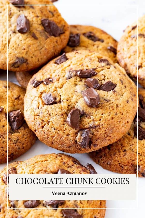 Pinterest image for cookies with chocolate chunks.