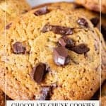 Pinterest image for cookies with chocolate chunks.