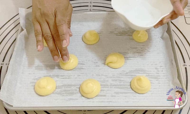 Preparing the choux pastry dough