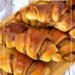 Pinterest image for Cinnamon Crescent Rolls.