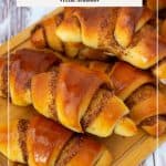 Pinterest image for Cinnamon Crescent Rolls.