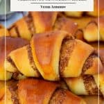 Pinterest image for Cinnamon Crescent Rolls.