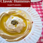 Pinterest image for Authentic Hummus Recipe.