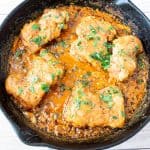 creamy paprika chicken tenders in a skillet.