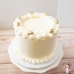 A white wedding cake.