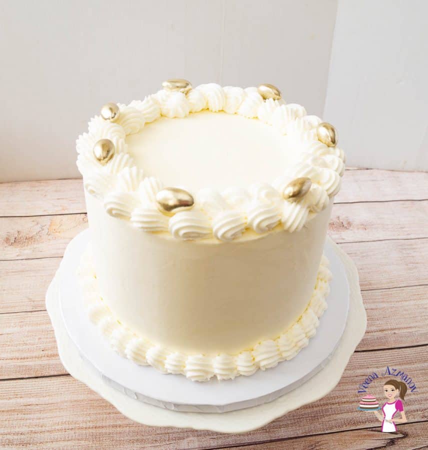 A white wedding cake.