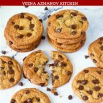 Pinterest image for quick 30 mins no chill everyday chocolate chip cookies.