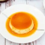 An inverted flan on a side plate.