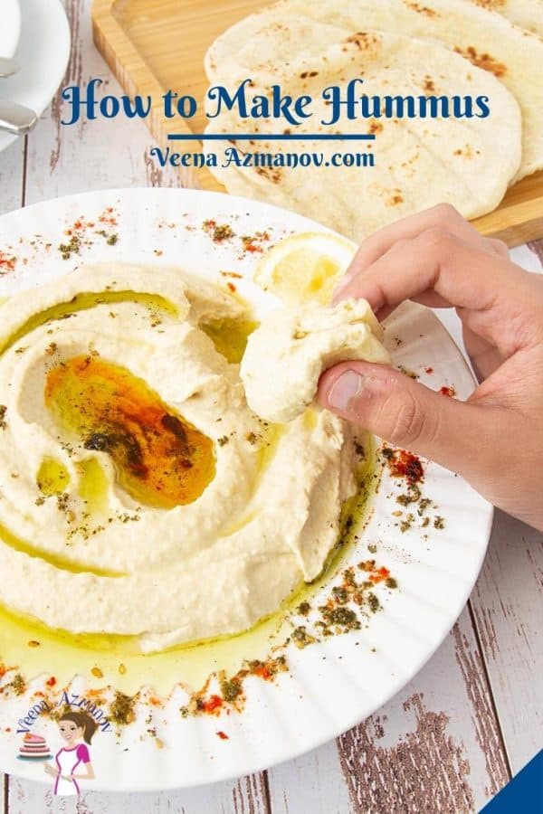 Pinterest image for healthy homemade hummus.