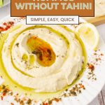 Pinterest image for Healthy Hummus without Tahini.