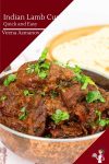 A close up of lamb curry in a bowl.