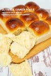 Japanese dinner rolls on a wooden board.