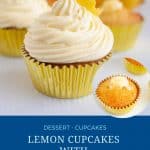 Pinterest image for lemon cupcakes.