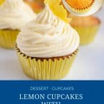 Pinterest image for lemon cupcakes.