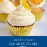 Pinterest image for lemon cupcakes.