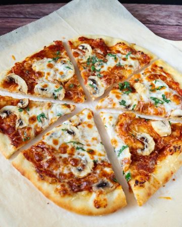 Baked pizza on the table.