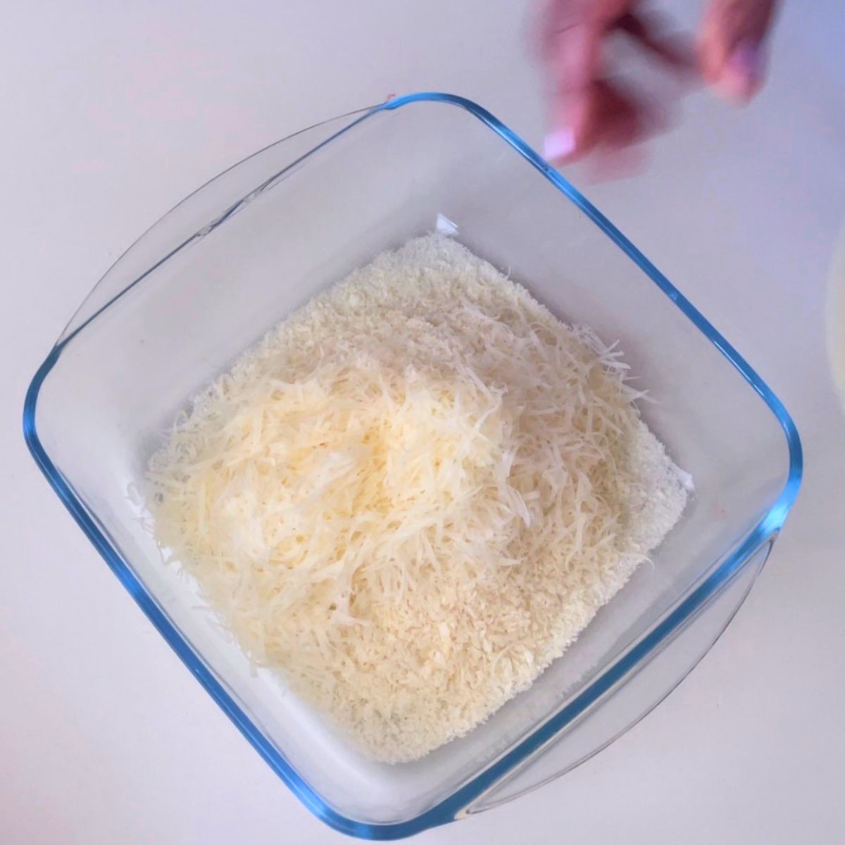 Breadcrumbs with parmesan for coating chicken cutlets.