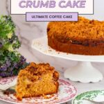 Pinterest image for Peach Crumb Cake, aka Peach Coffee Cake.