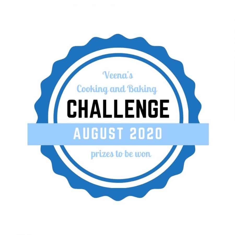 A logo of Veena\'s cooking and baking challenge.