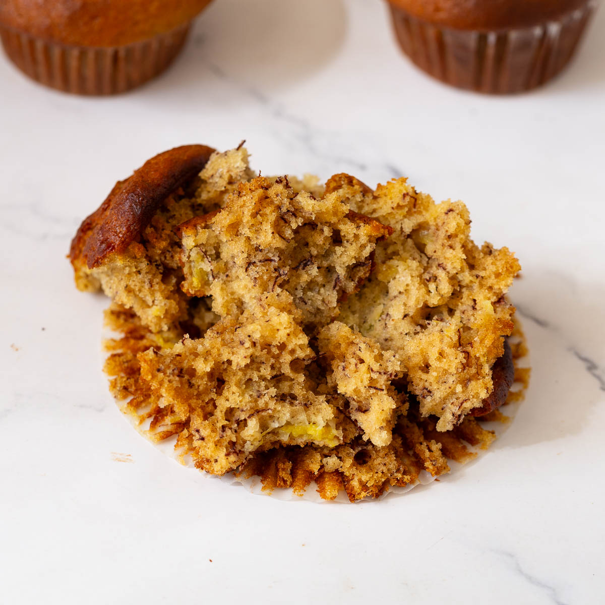 A banana muffins on the table.