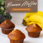 Pinterest image for Bakery Style Banana Muffins.