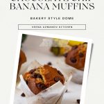 Pinterest image for bakery-style Chocolate Chip Banana Muffins.