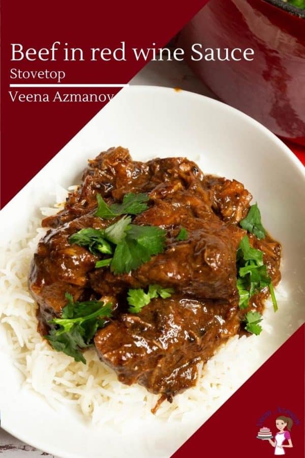 How to make beef stewed in a red wine gravy