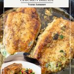 Pinterest image for chicken breast stuffed with Cheese.