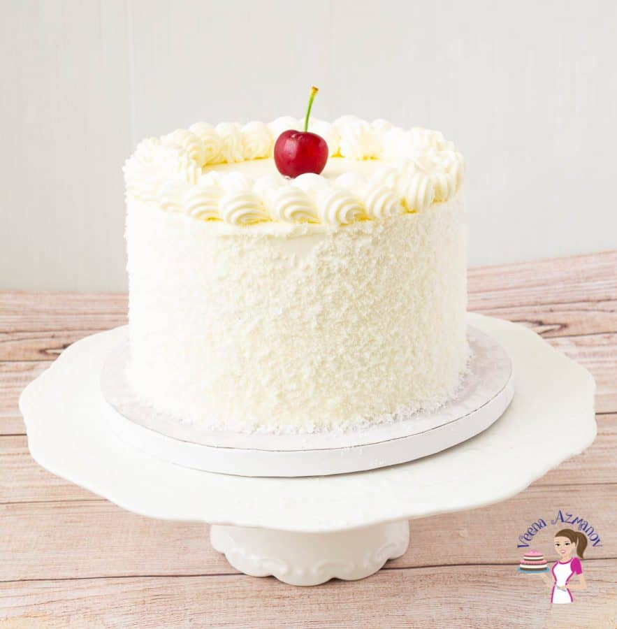 A Light and Moist Layer Coconut Cake with Coconut Cream Filling Veena