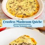 Pinterest image for crustless quiche.