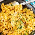 Pinterest image for enchilada pasta.