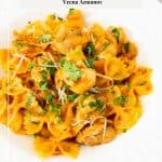 Pinterest image for Enchilada pasta.