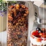 Pinterest image for Granola with date syrup.